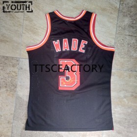 Dres Miami Heat WADE 3 Retro Mitchellness Crno Swingman - Dječji